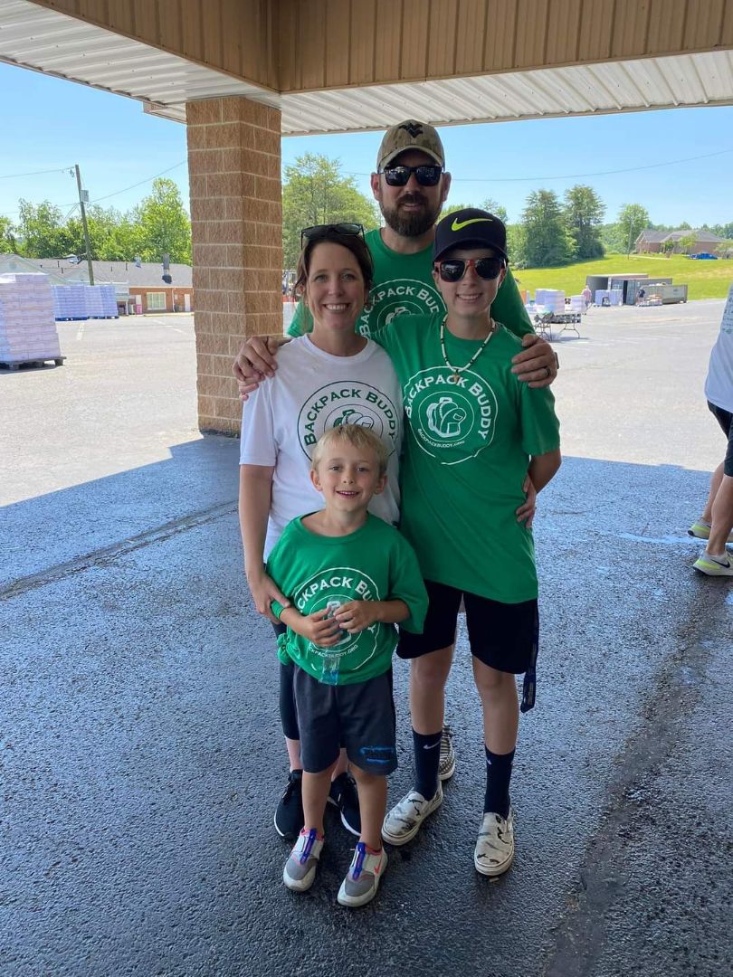 Jacque and her family helping out